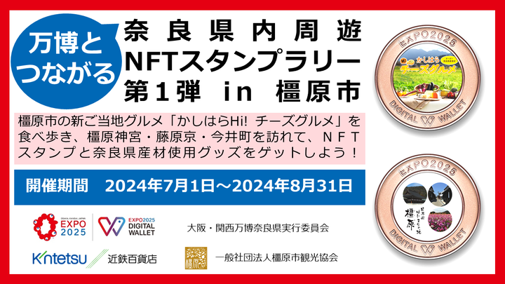 「万博とつながる奈良県内周遊NFTスタンプラリー第1弾 in 橿原市」の開催について